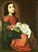Francisco de Zurbaran girl virgin at prayer oil painting reproduction